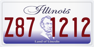 IL license plate Z871212