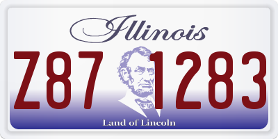 IL license plate Z871283