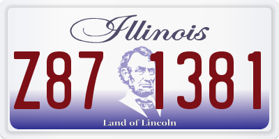 IL license plate Z871381
