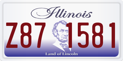 IL license plate Z871581