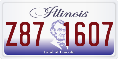 IL license plate Z871607