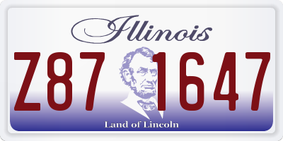 IL license plate Z871647