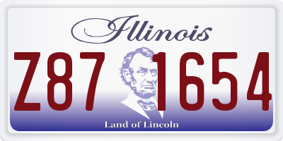 IL license plate Z871654