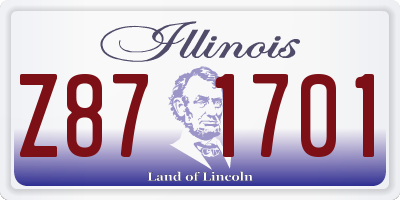IL license plate Z871701