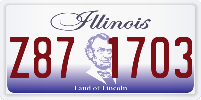 IL license plate Z871703