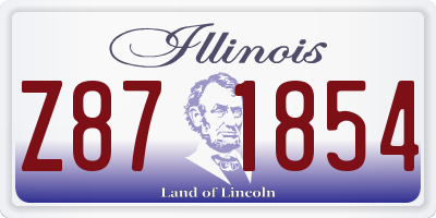 IL license plate Z871854