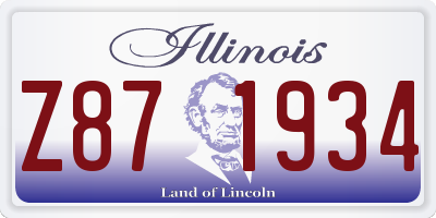IL license plate Z871934