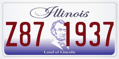 IL license plate Z871937