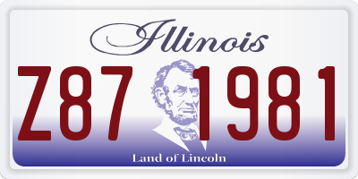 IL license plate Z871981