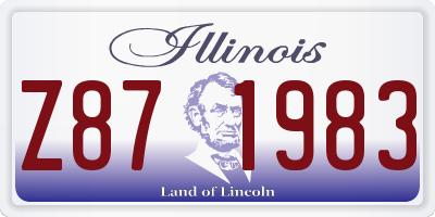 IL license plate Z871983