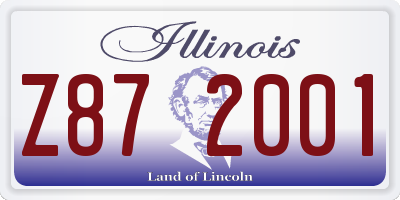 IL license plate Z872001