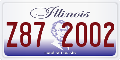 IL license plate Z872002