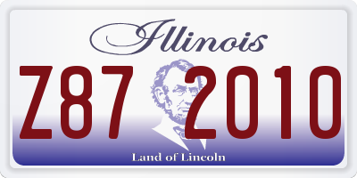 IL license plate Z872010