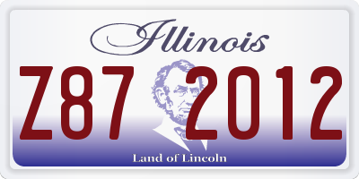 IL license plate Z872012