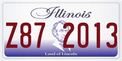 IL license plate Z872013