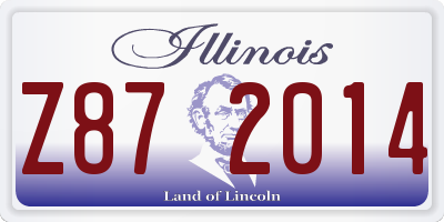 IL license plate Z872014