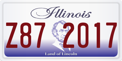 IL license plate Z872017