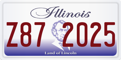IL license plate Z872025