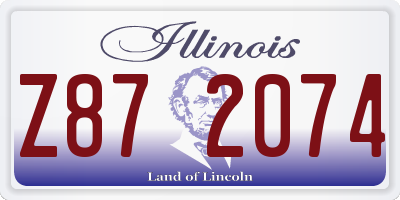 IL license plate Z872074