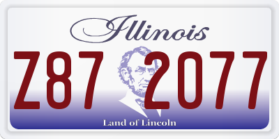 IL license plate Z872077