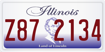 IL license plate Z872134