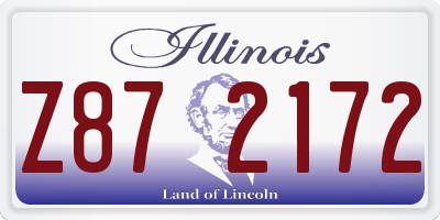 IL license plate Z872172
