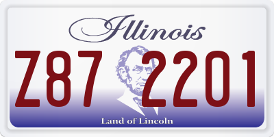 IL license plate Z872201