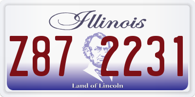 IL license plate Z872231