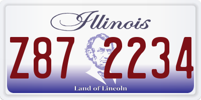 IL license plate Z872234