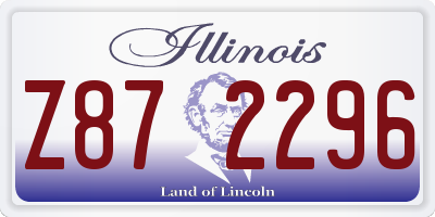 IL license plate Z872296