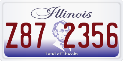 IL license plate Z872356