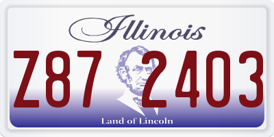 IL license plate Z872403