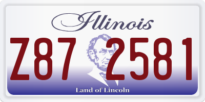 IL license plate Z872581