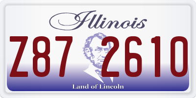 IL license plate Z872610