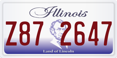 IL license plate Z872647