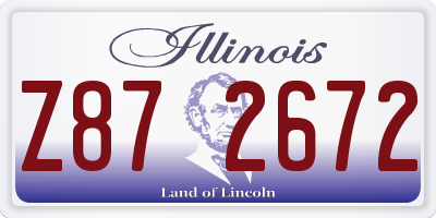 IL license plate Z872672