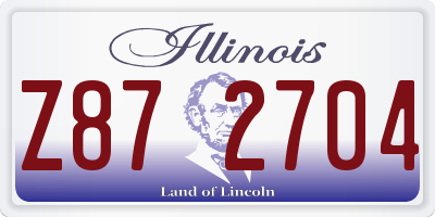 IL license plate Z872704