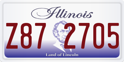 IL license plate Z872705