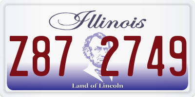 IL license plate Z872749