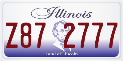 IL license plate Z872777