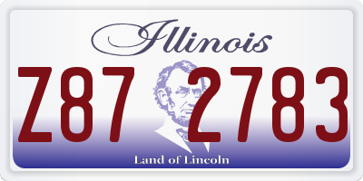 IL license plate Z872783