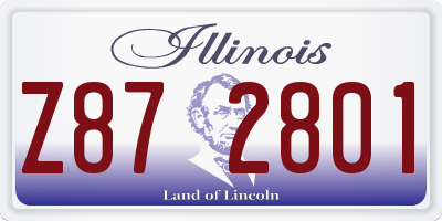 IL license plate Z872801