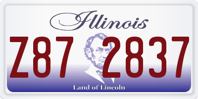 IL license plate Z872837