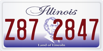 IL license plate Z872847