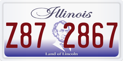 IL license plate Z872867