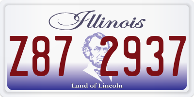 IL license plate Z872937