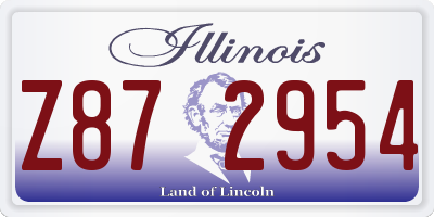 IL license plate Z872954