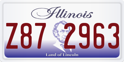 IL license plate Z872963