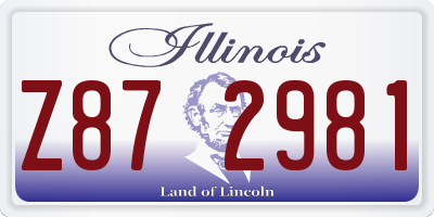 IL license plate Z872981