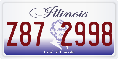 IL license plate Z872998